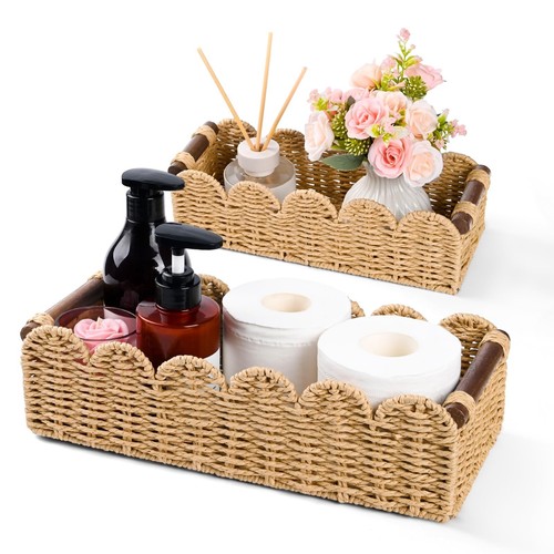 Set woven wicker baskets - 2,
