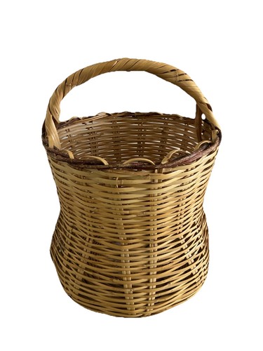 Vintage bamboo wicker basket - wicker,