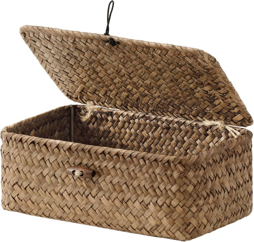 Wicker basket with lid - wicker,