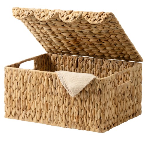 Wicker basket with lid - wicker,